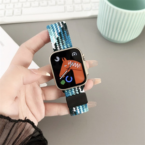 Correa de nailon trenzado con hebilla magnética para Apple Watch Ultra <span class=keywords><strong>2</strong></span> <span class=keywords><strong>SE</strong></span> 38mm 40mm 41mm 42mm <span class=keywords><strong>44mm</strong></span> 45mm 49mm - Product Image 2