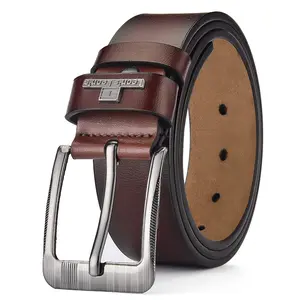 حزام جلد رجالي مخصص موديل 2024 من المصنع دبوس مشبك مصمم لجنز حزام جلد رجالي