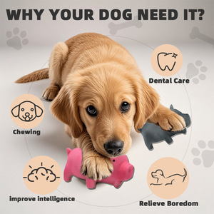 Sevimli kauçuk ses domuz <span class=keywords><strong>Grunting</strong></span> Squeak lateks Pet Chew oyuncaklar köpek Squeaker Chew eğitim yavru malzemeleri Pet ürünleri - Product Image 5