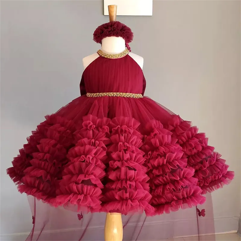 2024 Sommer Neueste Kinder Graduierungsfeier formelles Puffy-Kleid Kinder Ballkleid Prinzessin elegante Kuchenkleider