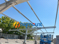 Structure de montage de panneaux solaires pour abri de voiture en acier au carbone, abri de voiture photovoltaïque pour stationnement extérieur