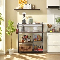 Chariot de cuisine moderne à 3 niveaux en métal et bois, de haute qualité, mobile, en promotion, chariot de service et organisateur de luxe KR-718, garantie de 2 ans
