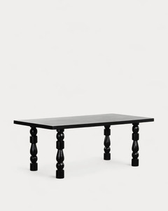 Table à manger rectangulaire en bois de manguier durable de style industriel pour 6 personnes - Product Image 3