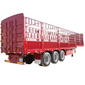 3 Axles Fence Stake Semi Trailer Cargo Transport Semi Truck