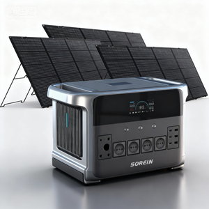 Sorein Portable Solar Power Station 3000W 2000W 1000W 600W 110V 220V AC Output Solar Generator With <b>Battery</b> - Product Image 1
