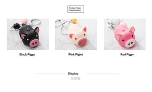 Wholesale BS-027 Manufacturer Cute Mini Cartoon Piggy LED Sound and <b>Light</b> Festive Keychain Creative Gift Pendant Doll - Product Image 3
