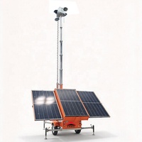 Remorques de sécurité à structure compacte avec panneaux solaires hybrides, caméra CCTV, grand générateur diesel alimenté à l'énergie solaire pour les expositions