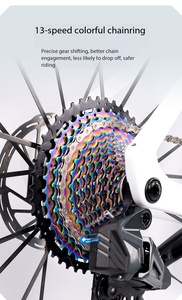 Bicicleta de Carretera de 17 Pulgadas, Versión de Carreras, 13 Velocidades, Cuadro Totalmente Amortiguado, Ruedas de Aleación de Aluminio, Frenos de Disco Dobles, Horquilla de Fibra de Carbono - Product Image 5