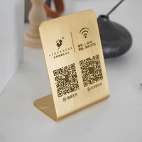 Support de paiement personnalisé en laiton avec code QR, présentoir de caisse autonome pour restaurant, hôtel, café, gîte, magasin, panneau WiFi QR