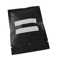 Sacs d'emballage en Mylar refermables noirs personnalisés avec trois petites fermetures éclair, en plastique et aluminium, anti-odeur, à fermeture éclair, pour emballage.