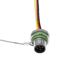 ขั้วต่อสายเคเบิลกันน้ำ M12*1.0 ขั้วต่อ M12 รหัส A แบบ 5 ขา ทรงกลม ตัวผู้ พร้อมสายไฟและฝาครอบกันฝุ่น - Product Image 1