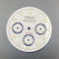 Cadran de montre en alliage de cuivre avec design à trois yeux en émail, 29,5 mm, accessoire de montre compatible avec le mouvement VK63, avec luminescence verte, fabriqué en Chine