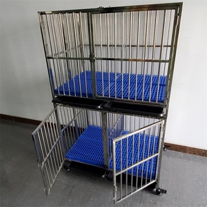 <span class=keywords><strong>Cage</strong></span> en acier inoxydable pour les animaux de compagnie, de grande taille, Double couche, pliable et empilable, convient au chien - Product Image 6