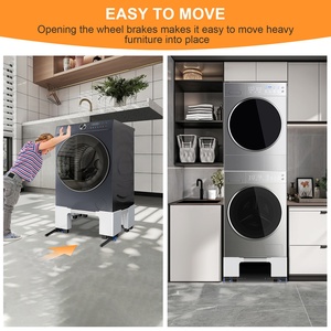 Adjustable Base <b>Washing</b> <b>Machine</b> Stand Height Riser Movable Refrigerator <b>Washing</b> <b>Machine</b> Stand with <b>Wheels</b> - Product Image 4