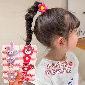 Cute Cartoon Children <b>Hair</b> Tie Braided Fabric <b>Hair</b> Band Daily Use Safety <b>Lock</b> 5pcs Pack - Product Image 2