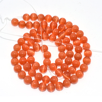 Pierres naturelles œil de chat Orange, perles amples, 6/8/10mm, haute qualité, sécurité contre le commerce en gros