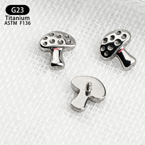 G23 Titanium Mushroom <b>Stud</b> F136 Implant Grade 6mmx7.3mm Ear <b>Cartilage</b> Piercing Jewelry Unisex - Product Image 4