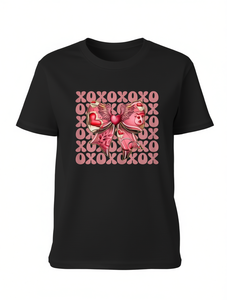 T-shirt girocollo da donna Egg Tart Direction con stampa fiocco di San Valentino, vestibilità regolare, 100% cotone jersey, manica corta - Product Image 1