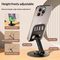 Support de téléphone et de tablette de bureau en acier au carbone MoJing BMZJ011, design pliable rotatif à 360 degrés, dissipation de chaleur, clip de refroidissement, fixation