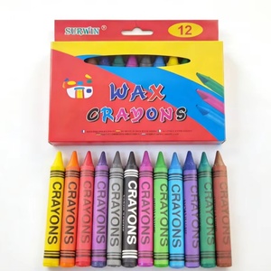 สีเทียนเนื้อเนียนคุณภาพสูง 12 สี ปลอดสารพิษ พกพาสะดวก สำหรับนักเรียน ราคาโรงงาน โปรโมชั่นพิเศษ - Product Image 1