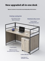 Système de poste de travail de bureau au design moderne Mobilier de bureau pour le personnel avec poste de travail élégant en bois et acier autoportant