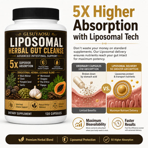 Capsules de nettoyage intestinal liposomales à base de plantes en gros avec noix noires et armoise, 120 pilules, marque privée OEM/ODM - Product Image 5