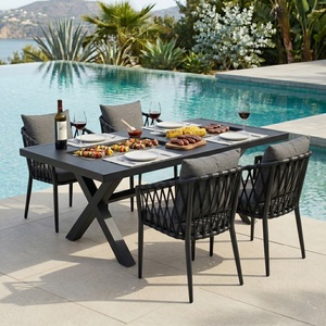Chaise de <span class=keywords><strong>jardin</strong></span> de luxe en <span class=keywords><strong>aluminium</strong></span> et corde, résistante aux intempéries, pour villa et restaurant – Offre spéciale - Product Image 3