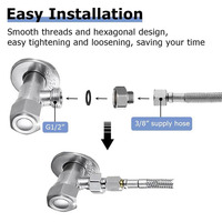 Connecteur de tuyau de plomberie 1/2 femelle à 3/8 mâle raccord de tuyau en laiton adaptateur de tuyau d'eau, adaptateur de tuyau de robinet de Compression réducteur