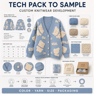 <span class=keywords><strong>Cardigan</strong></span> a maniche lunghe da <span class=keywords><strong>donna</strong></span> con stampa Jacquard orso | Maglione lavorato a maglia <span class=keywords><strong>invernale</strong></span> con bottoni | Abbigliamento Casual personalizzato all'ingrosso - Product Image 2