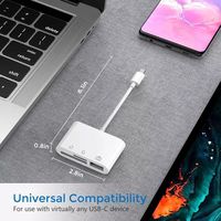 Lecteur de carte rapide USB 3.0 3 en 1 Type C vers SD TF Produit en stock