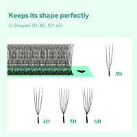 DIYDAY Extensions de cils en U 3D souples et naturelles, fabriquées à la machine, pour cils ailés, 100% PBT, écologiques et durables, vente en gros