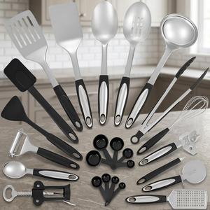 Stainless Steel Eco-Friendly Kitchen Utensil Set-Nonstick Wood Hand Grip-Customizable Packaging - Product Image 3