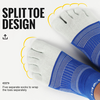 WRELS Vente en gros de chaussettes à cinq doigts Coolmax, confortables, respirantes, antidérapantes, unisexes, chaussettes de course professionnelles avec grip pour les orteils