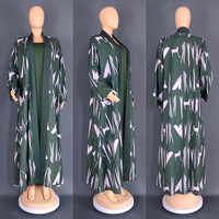 impression longue style ouvert correspondant à la robe intérieure femmes musulmanes africaines taille unique abaya ensembles