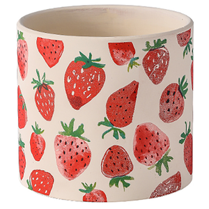 Maceta de Cerámica con Bandeja, Diseño de Frutas (Fresa y Limón), Ecológica, Duradera, con Orificio de Drenaje, Moderna y Minimalista - Product Image 3