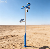 Station météo agricole intelligente avec alerte SMS, moniteur IoT solaire sans fil avec données sur le vent, la pluie et la température et recherche historique