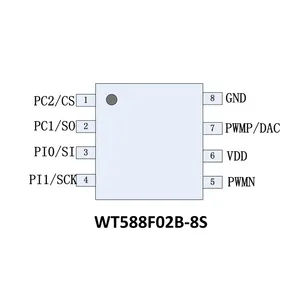 WT588F02B-8S 16bit डीएसपी आवाज चिप मिडी नियंत्रक के लिए आवाज आईसी चिप्स इलेक्ट्रॉनिक लॉक और घंटी