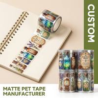 Ruban PET transparent personnalisé par le fabricant OEM, ruban PET découpé à l'emporte-pièce motif apothicaire vintage, alchimiste, potion, elixir, botanique