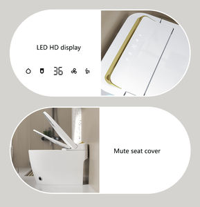 Nouvelle toilette intelligente <span class=keywords><strong>BF</strong></span> à poser au sol avec chasse d'eau automatique, siège chauffant, céramique sanitaire, électrique, blanche, automatique et connectée - Product Image 3