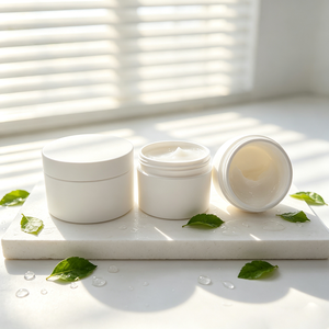 Pot en PP pour crème, à large ouverture, droit, mat, avec logo personnalisé, écologique, pour crème visage, hydratant jour et nuit, OEM ODM - Product Image 1