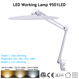 Bras oscillant LED Workbench Light Dimmable Metal Touch Jewelry Working Light Clip-on 24W Lampe de table avec gradateur - Product Image 3