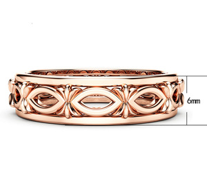 Anello di Lusso Traforato per Donne e Uomini, Fascia Aperta Decorativa, Accessorio Gioiello per Outfit da Festa - Product Image 5