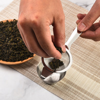 Infuseur à thé en acier inoxydable 304, filtre à thé en vrac à mailles fines avec poignée et bol de récupération pour théière, tasse, cadeau