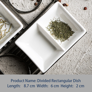 HENITUER MH0347-4 Plat à sauce rectangulaire en céramique de 4 pouces à bords arrondis avec rebord surélevé, assiette durable pour trempettes, idéal pour les restaurants - Product Image 5