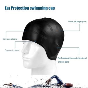 <span class=keywords><strong>Gorro</strong></span> de Natación Impermeable para Hombre y <span class=keywords><strong>Mujer</strong></span>, para Cabello Largo, <span class=keywords><strong>Gorro</strong></span> de Buceo de Silicona con Protección para los Oídos, Logotipo Personalizado - Product Image 3