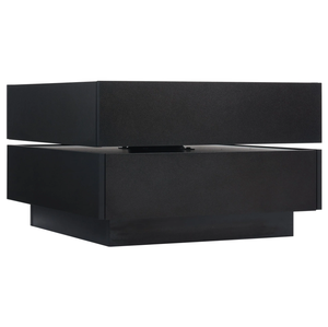 360 °   <span class=keywords><strong>Table</strong></span> <span class=keywords><strong>basse</strong></span> rotative noire avec 2 étagères et rangement, <span class=keywords><strong>design</strong></span> bicolore, <span class=keywords><strong>table</strong></span> de rangement pour salon, armoire centrale - Product Image 3