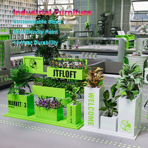 Boîte à fleurs <span class=keywords><strong>en</strong></span> métal enduit de poudre durable toutes saisons pour <span class=keywords><strong>jardin</strong></span> extérieur pour café <span class=keywords><strong>centre</strong></span> commercial immeuble de bureaux présentoir de fleurs - Product Image 1