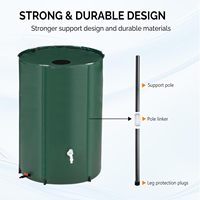 Réservoir d'eau liquide en PVC pliable de jardin robuste Bâche en PVC pliable portable Baril de pluie Regentonne