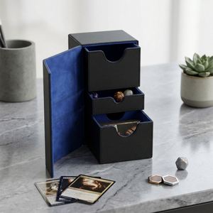 Boîte de rangement de cartes de luxe grande capacité pour plus de 200 cartes, boîte à cartes à trois tiroirs pour jeux de cartes TCG et jeux de société - Product Image 2