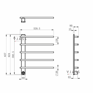 5 thanh chải màu vàng Điện Đường sắt khăn điều khiển kỹ thuật số khăn ấm hơn giá thép không gỉ khăn hearted đường sắt - Product Image 5